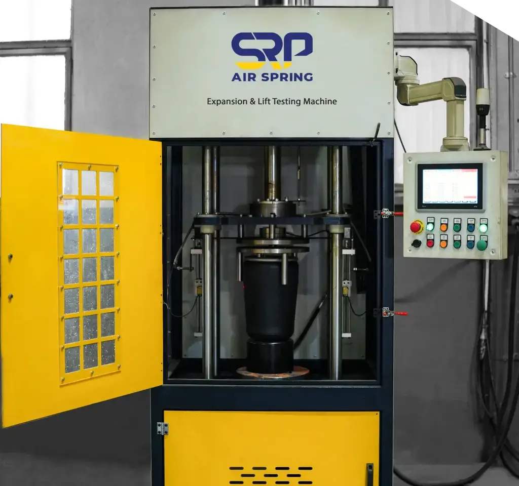 Air spring expansion and lift testing machine